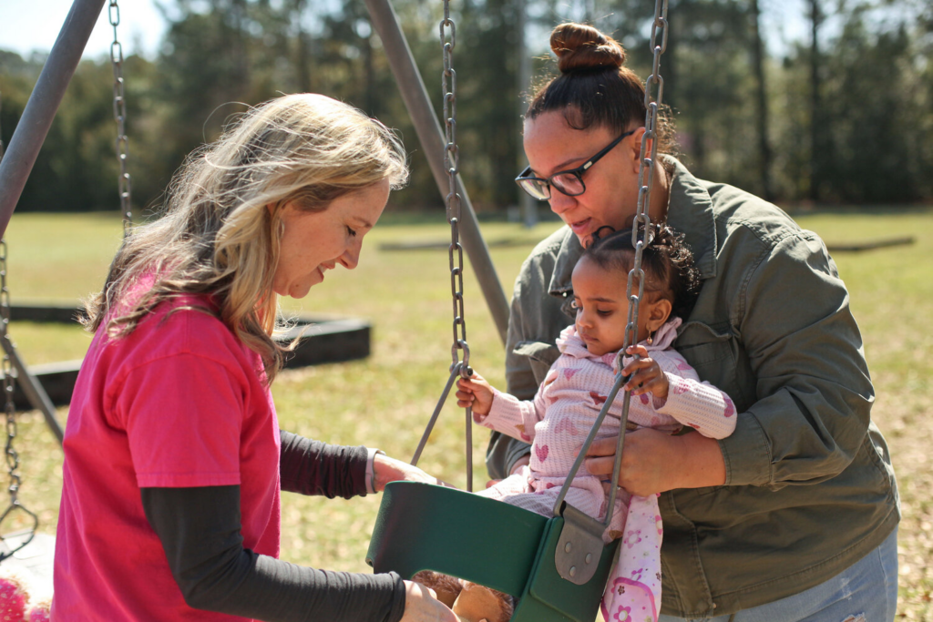 Nurse Katie Fincher and Salena Williams were introduced through Family Connects North Carolina after the birth of Salena's daughter, Lyric.